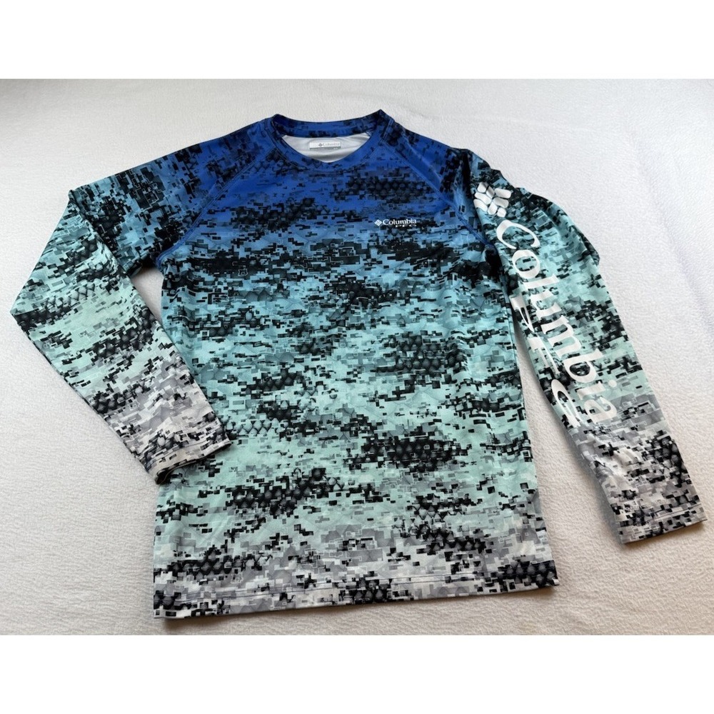 Columbia PFG Digital camo long sleeve fishing shirt Small Men omni shade